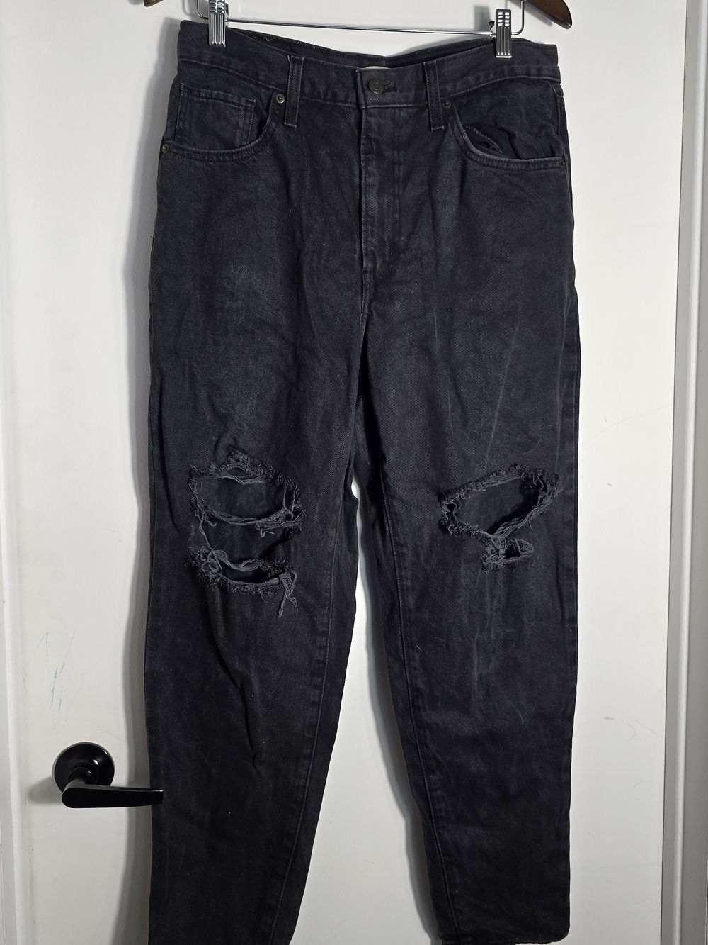 Levi's Black Distressed Straight Leg Women's Jeans
